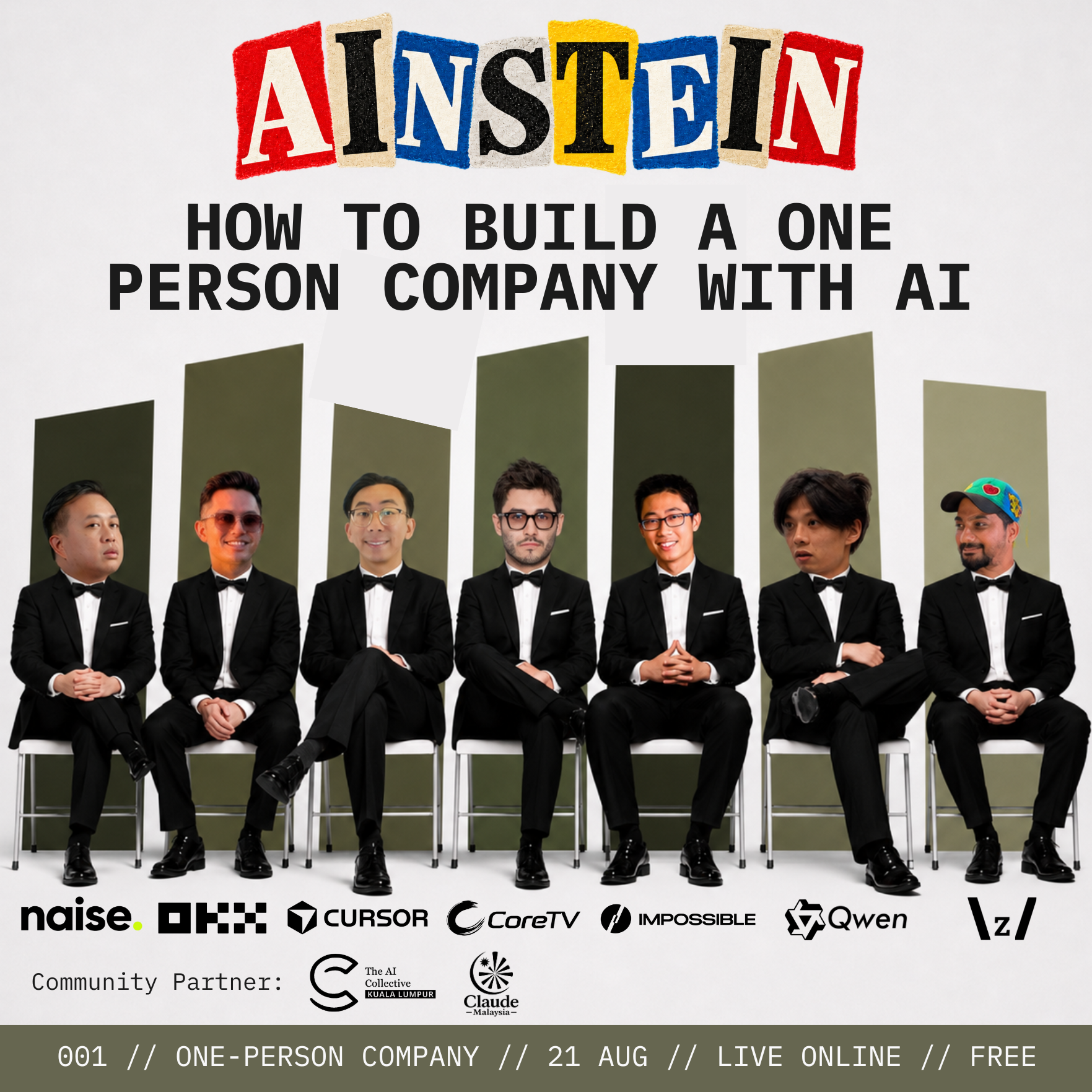 AINSTEIN // 001 One Person Company event poster